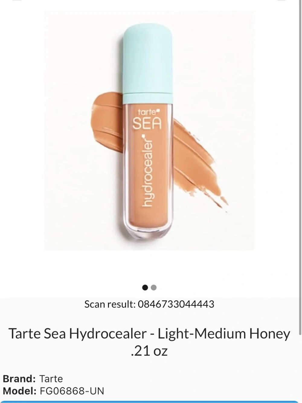 tarte SEA Hydrocealer Concealer - 25H light – medium honey BNIB .21 oz